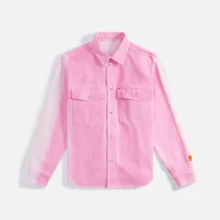 New Heron Preston Gradient Denim Long Sleeve Shirt Fuchsia Pink