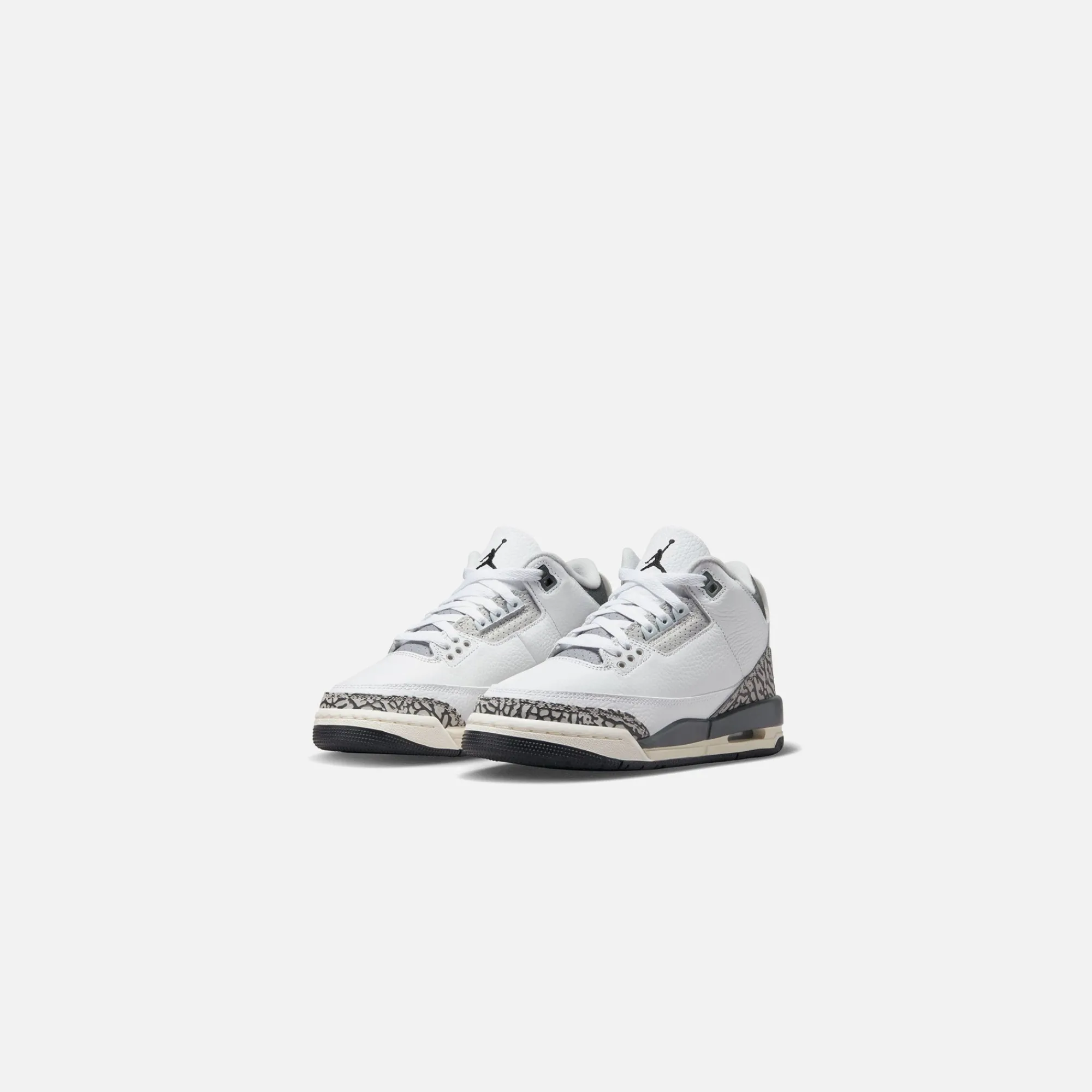 Best Nike Gs Air Jordan 3 Retro Hns White / Black Iron / Light Ash Grey