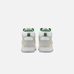 Clearance Nike Gs Dunk Hi Prm Gm Summit White / Desert Ore / Light Bone / Evergreen