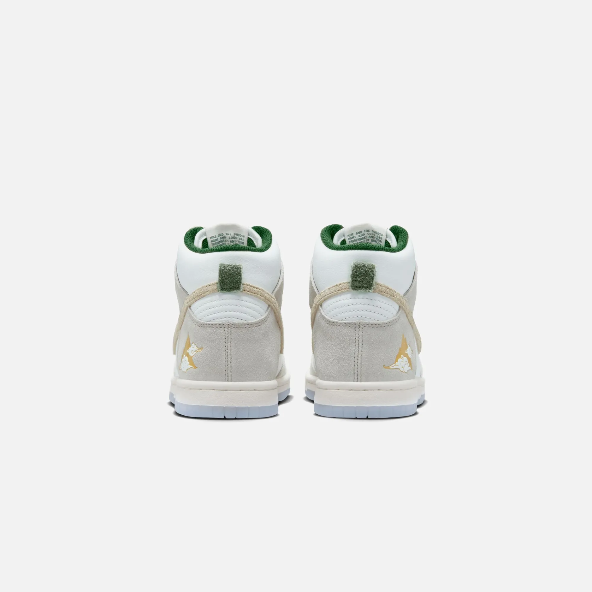 Clearance Nike Gs Dunk Hi Prm Gm Summit White / Desert Ore / Light Bone / Evergreen