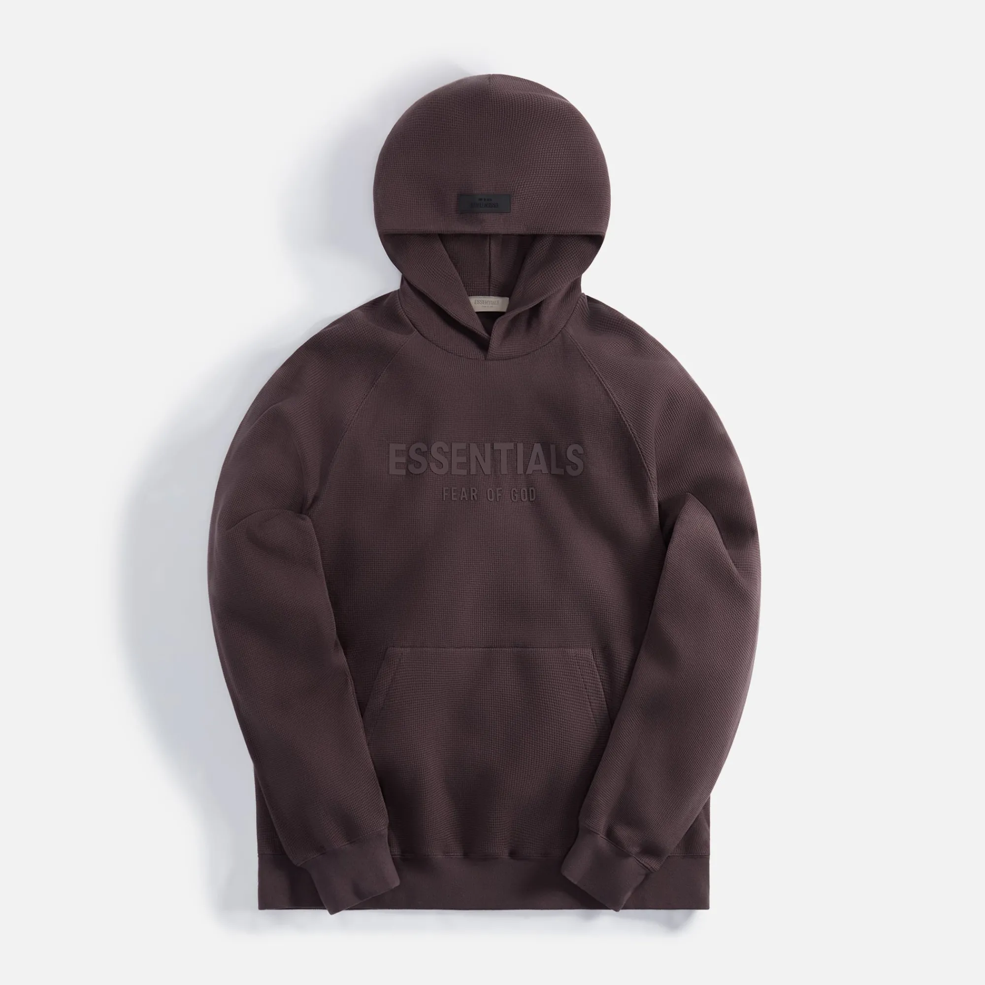 Sale Essentials Heavy Waffle Raglan Hoodie Plum