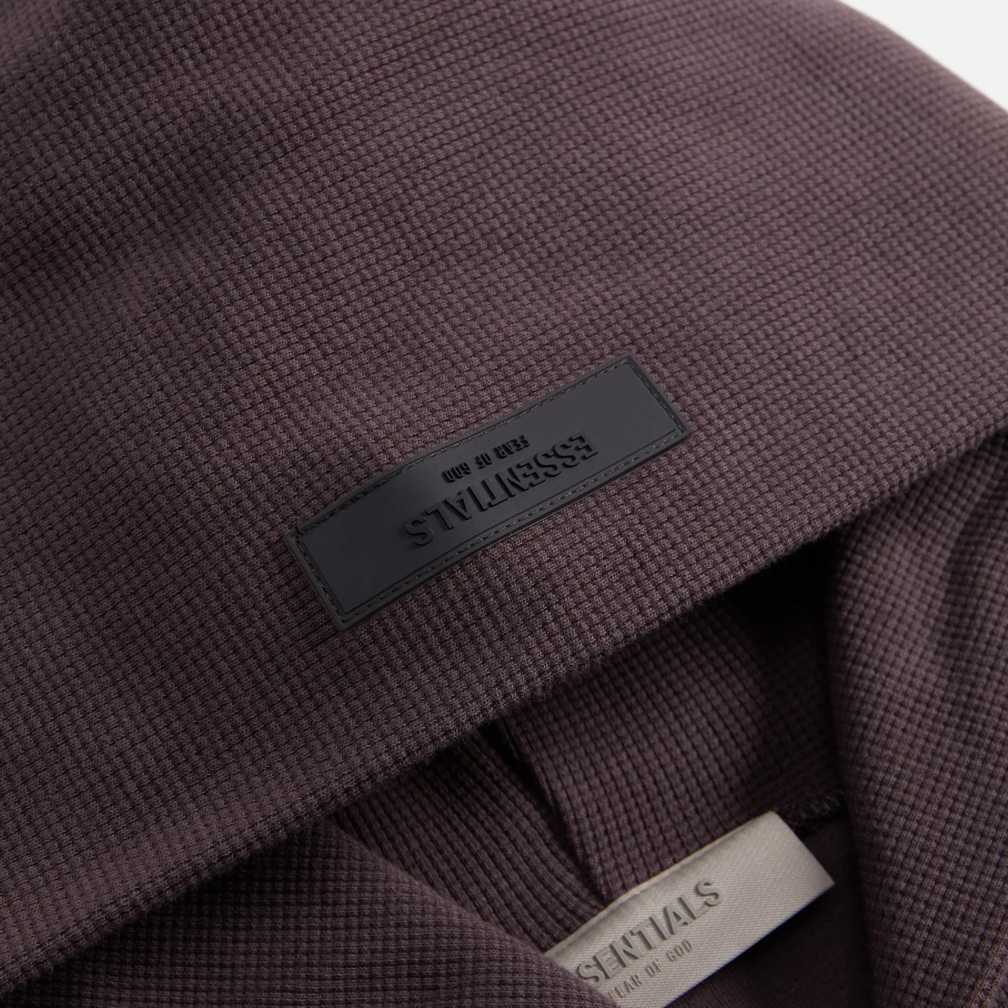 Sale Essentials Heavy Waffle Raglan Hoodie Plum