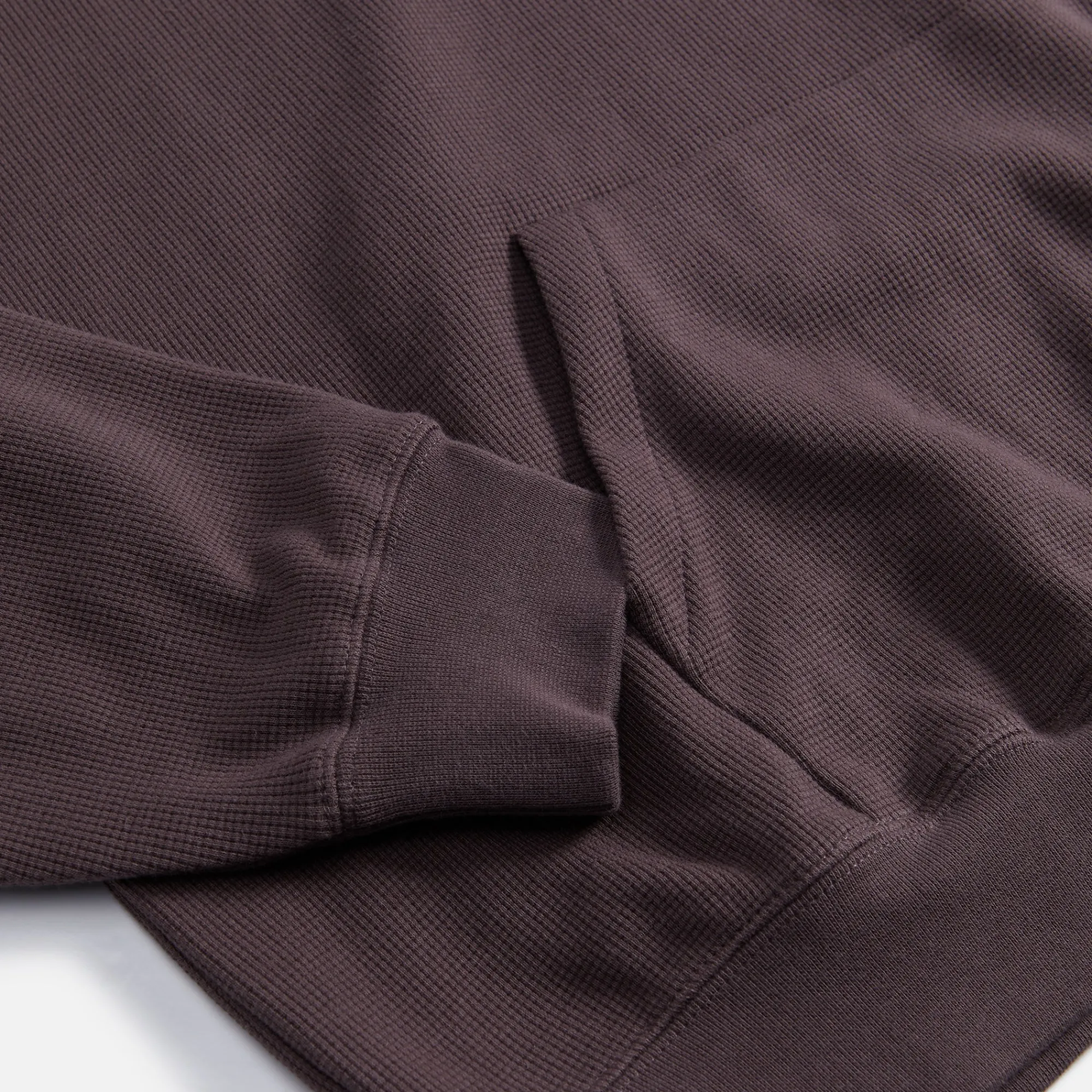Sale Essentials Heavy Waffle Raglan Hoodie Plum