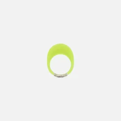 New Saint Laurent High Arty Circle Ring Yellow Fluo