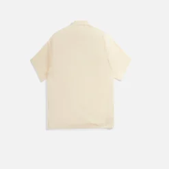 Sale Auralee High Density Finx Linen Weather Half Sleeved Shirt Ecru