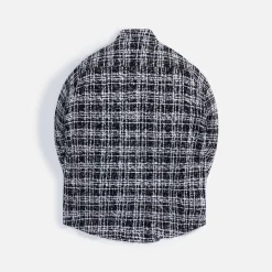 New Auralee Homespun Summer Tweed Shirts White / Black