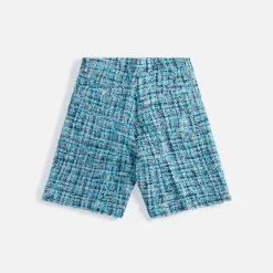 Store Auralee Homespun Summer Tweed Shorts Light Blue Navy