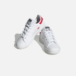 Clearance adidas Infant Stan Smith Chalk White / Core Black / Vivid Red