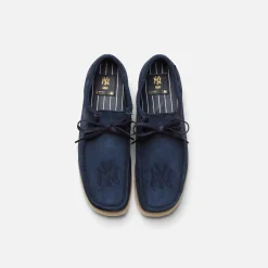 New Kith & Clarks For New York Yankees Wallabee Dark Blue Suede