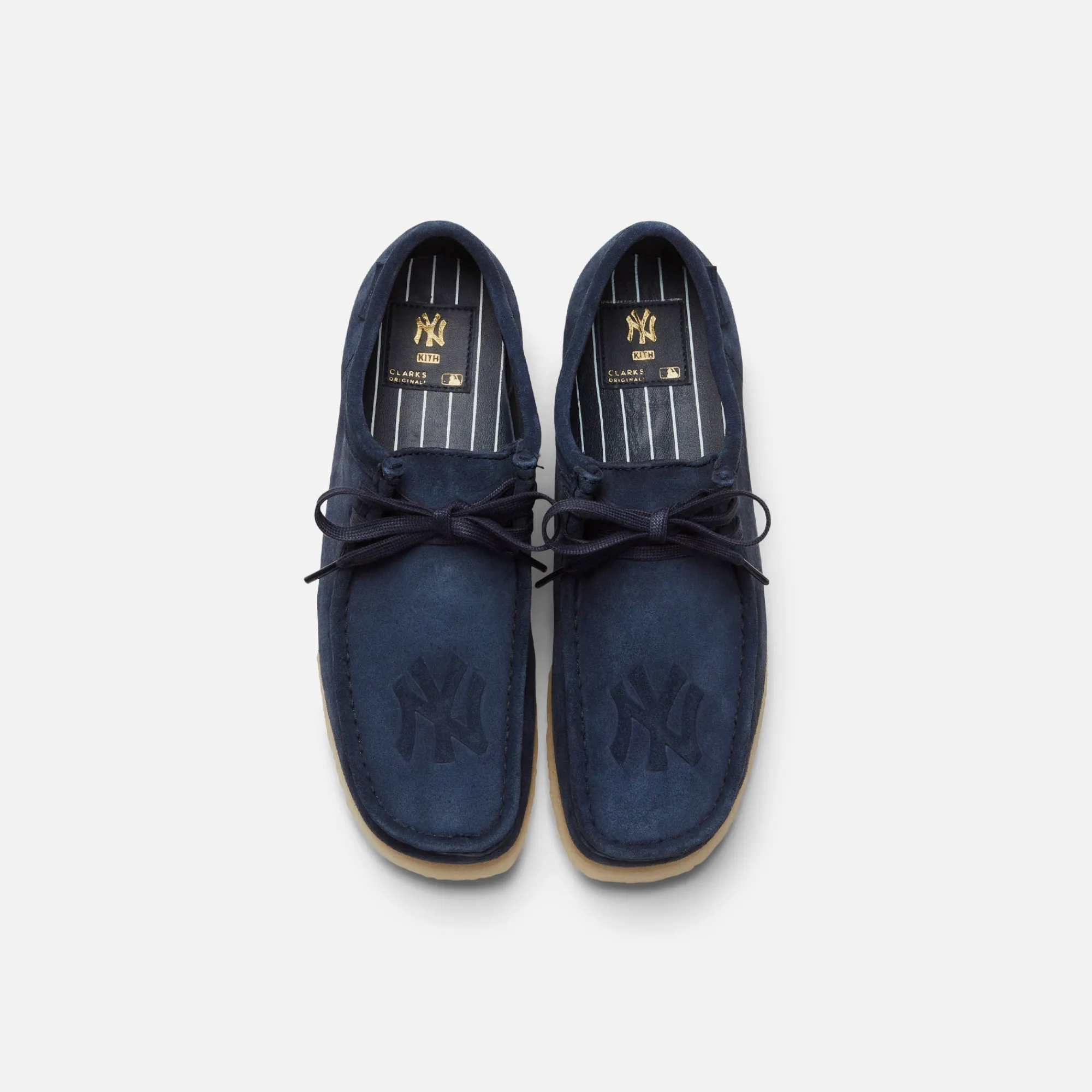 New Kith & Clarks For New York Yankees Wallabee Dark Blue Suede