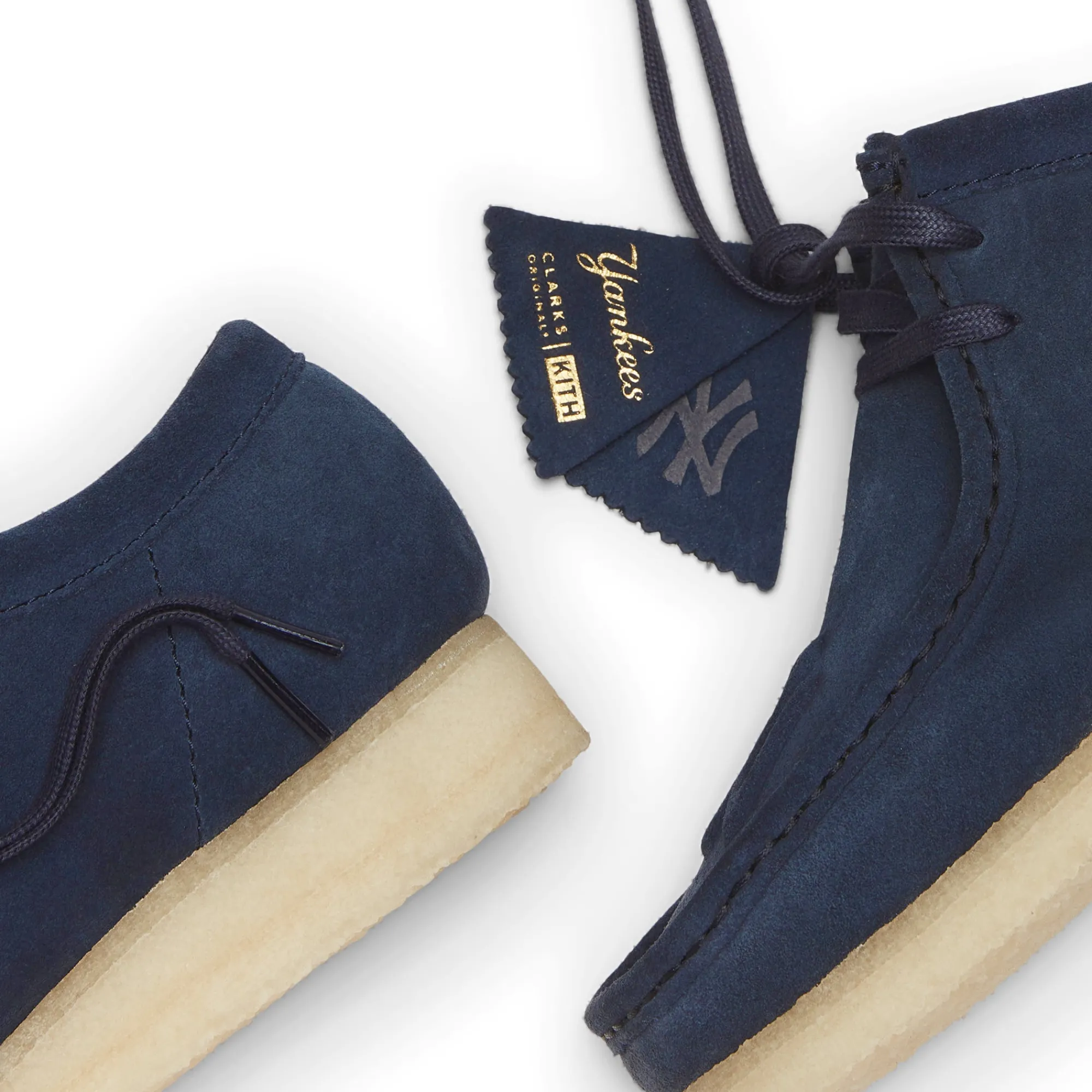 New Kith & Clarks For New York Yankees Wallabee Dark Blue Suede