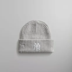 Best Kith & New Era For New York Yankees Knit Beanie Light Heather Grey