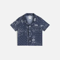 Sale Kith Baby All-Over Print Paisley Camp Shirt Nocturnal