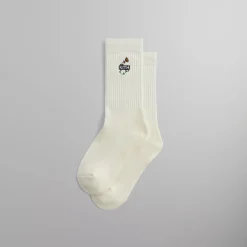 Cheap Kith Butterfly Classic Logo Socks White