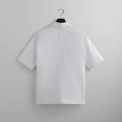 Flash Sale Kith Clayton Boxy Collared Overshirt White