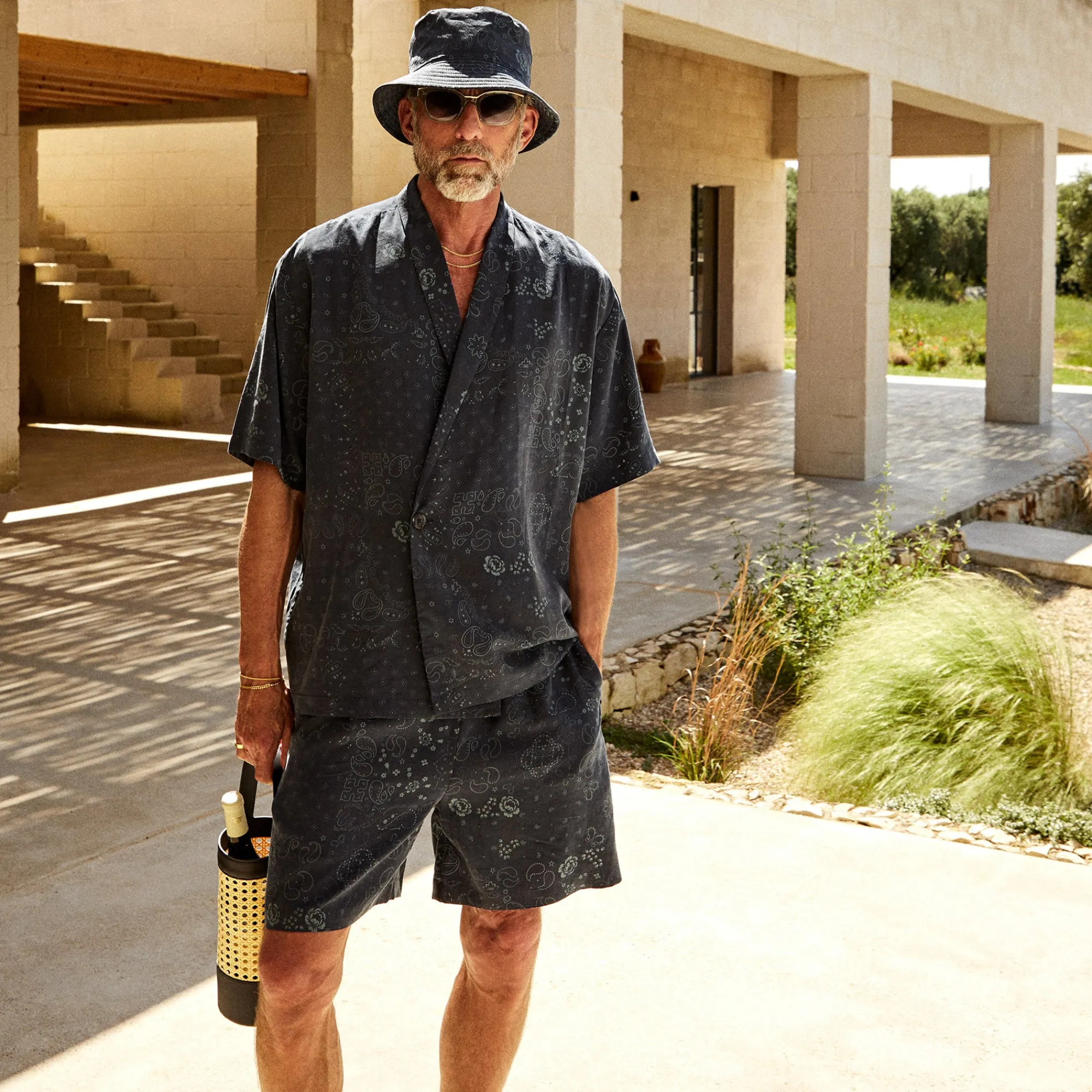 Sale Kith Cupro Linen Cedar Short Nocturnal