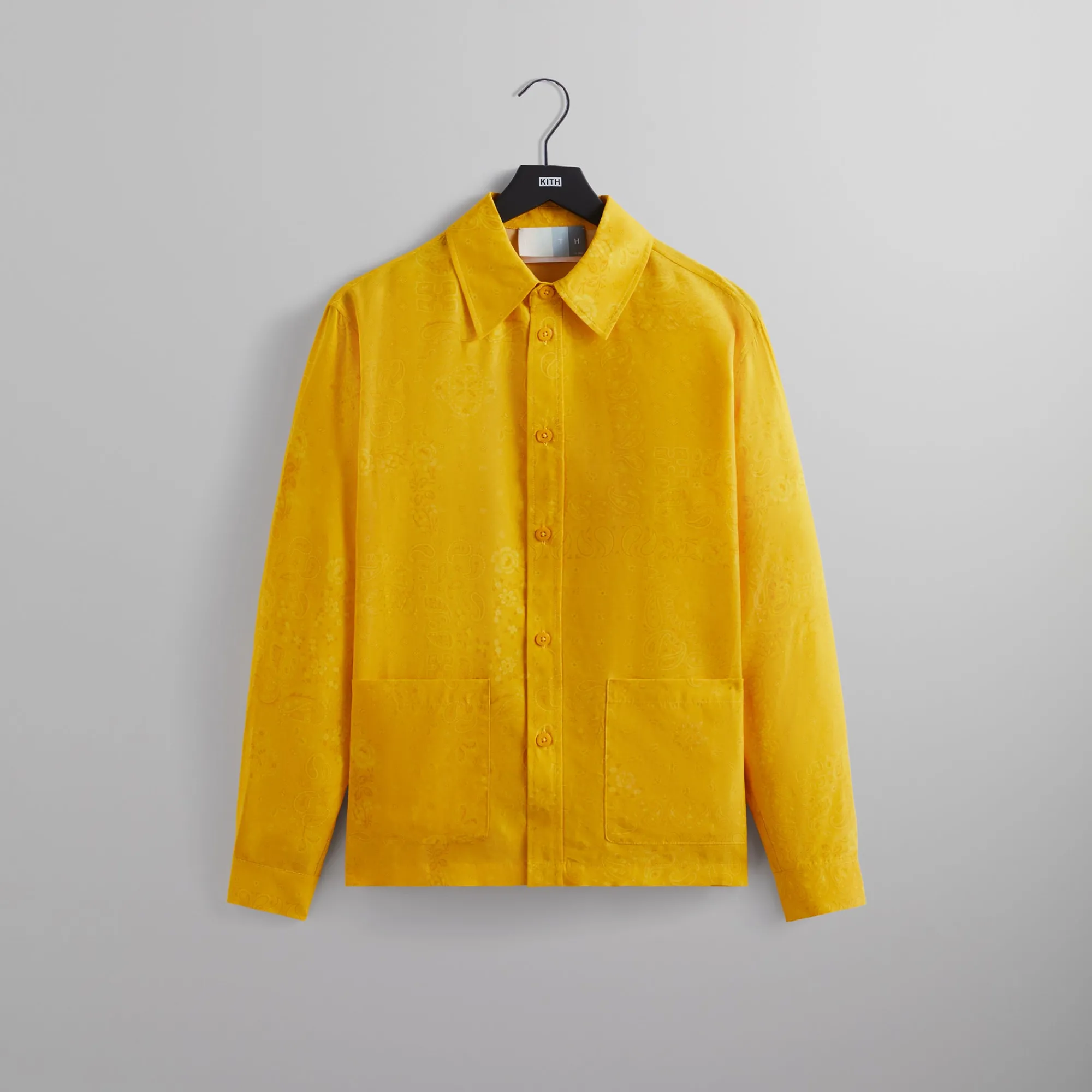 Shop Kith Cupro Linen L/S Boxy Collared Overshirt Opulence