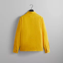 Shop Kith Cupro Linen L/S Boxy Collared Overshirt Opulence