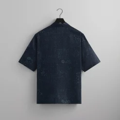 Online Kith Cupro Linen Thompson Crossover Shirt Nocturnal