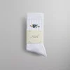 Cheap Kith Floral Script K Socks White