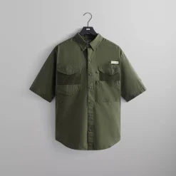 Outlet Kith For Columbia Pfg Short Sleeve Shirt Surplus Green
