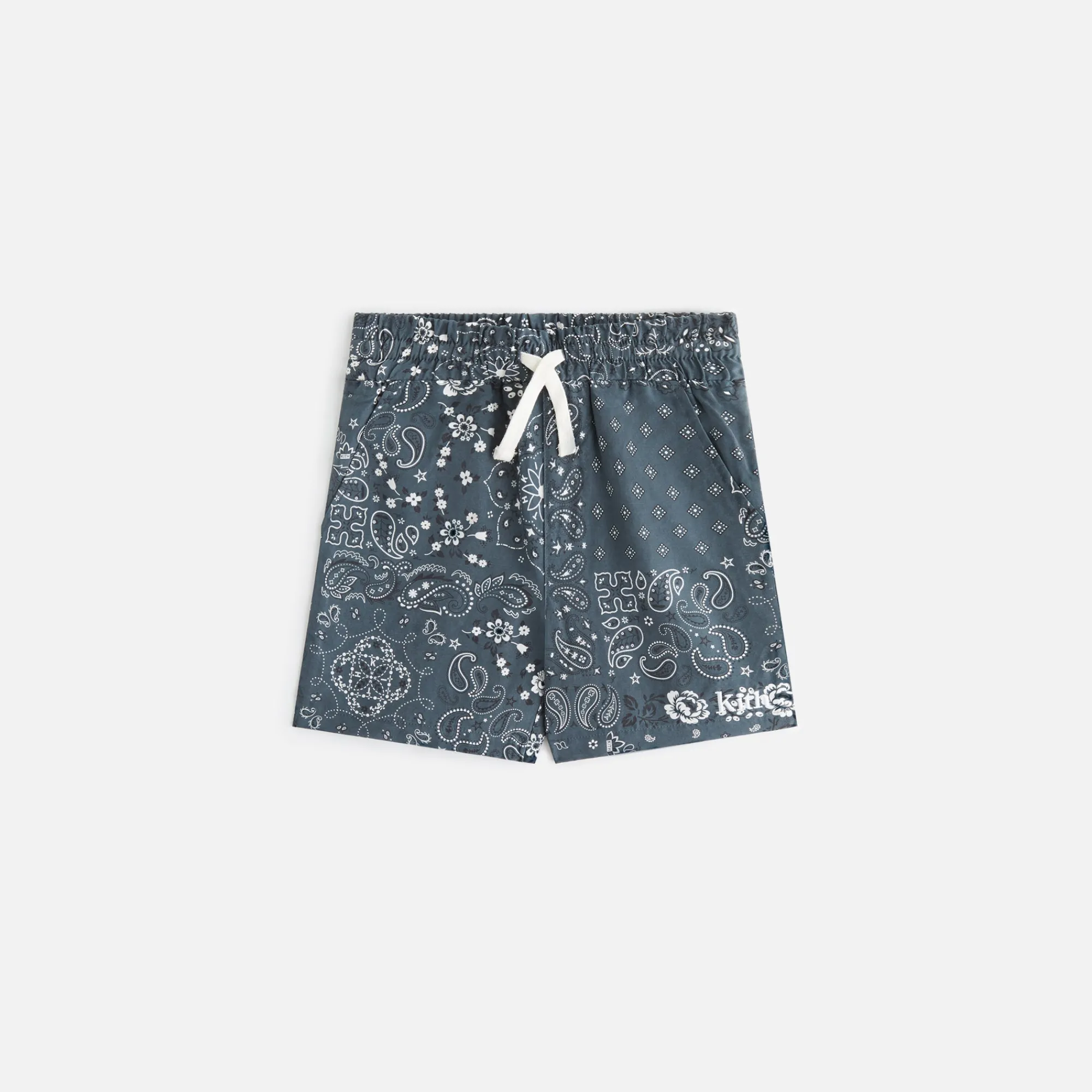 Hot Kith Kids All-Over Print Paisley Camp Short Court