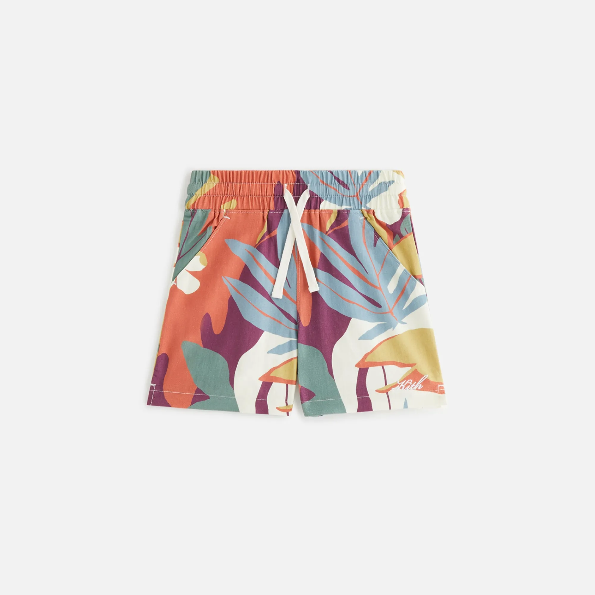 Clearance Kith Kids All-Over Print Tropical Camp Short Fatigue