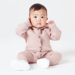 New Kith Baby Kith Kids Baby Beverly Knit Coverall Dusty Mauve