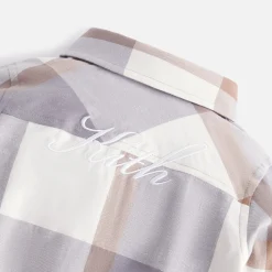 Flash Sale Kith Baby Kith Kids Baby Plaid Long Sleeves Shirt Onesie Ghost Grey