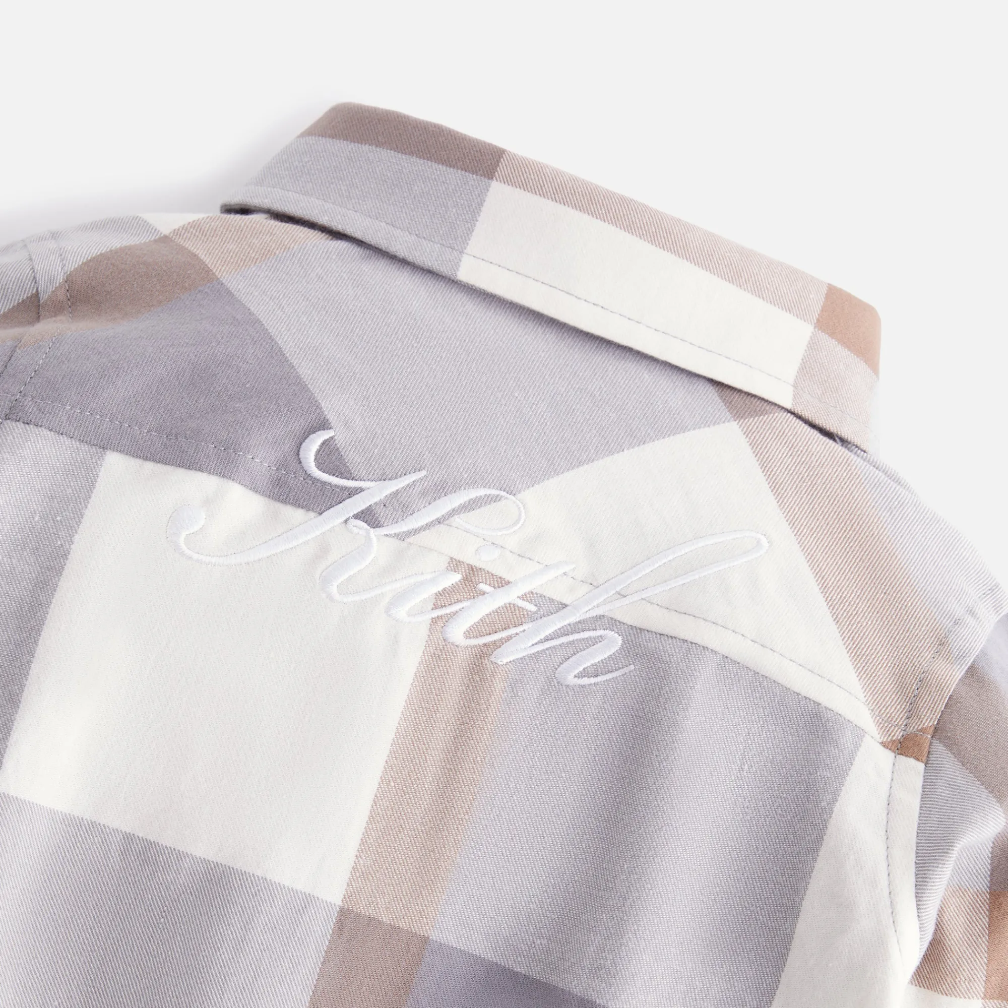 Flash Sale Kith Baby Kith Kids Baby Plaid Long Sleeves Shirt Onesie Ghost Grey
