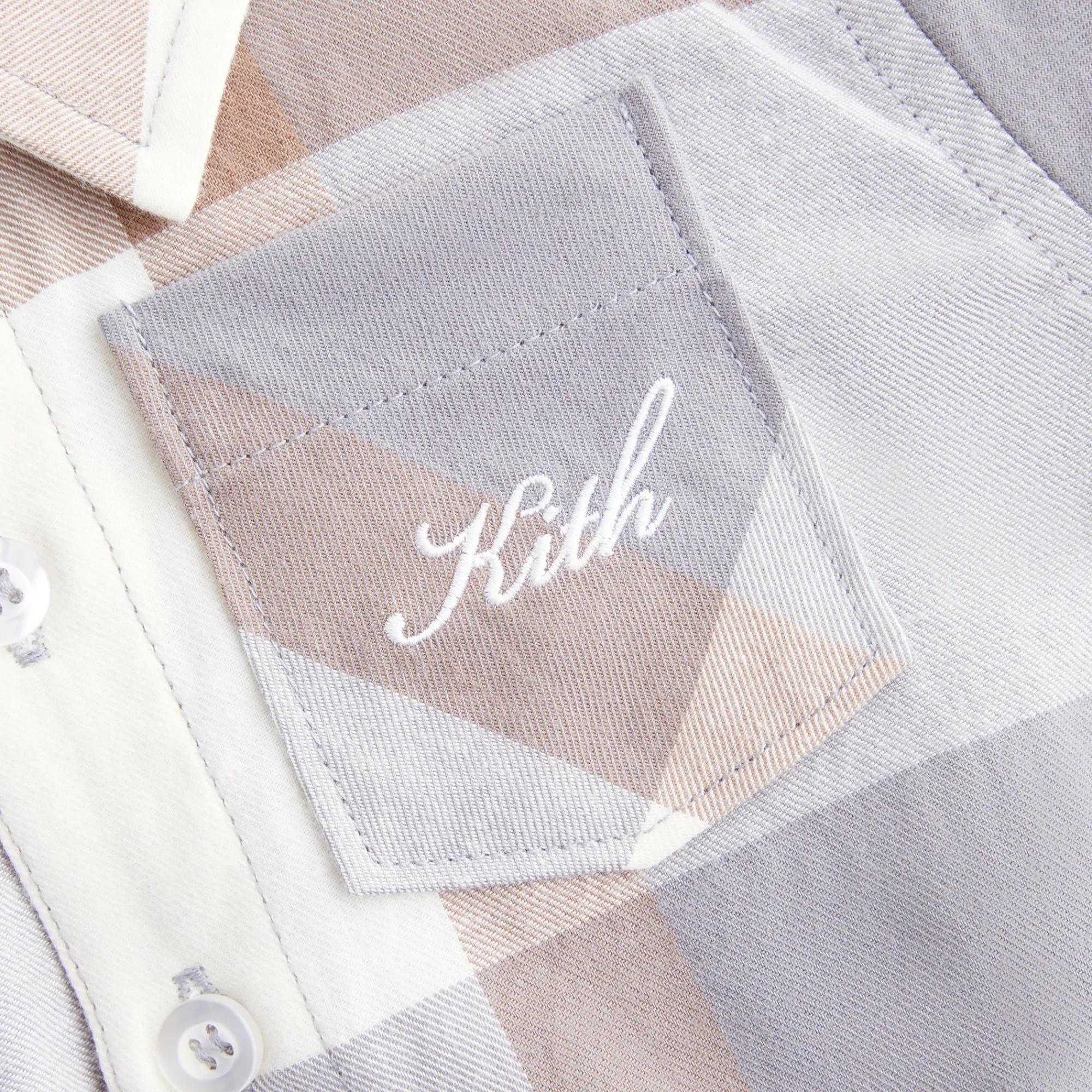 Flash Sale Kith Baby Kith Kids Baby Plaid Long Sleeves Shirt Onesie Ghost Grey