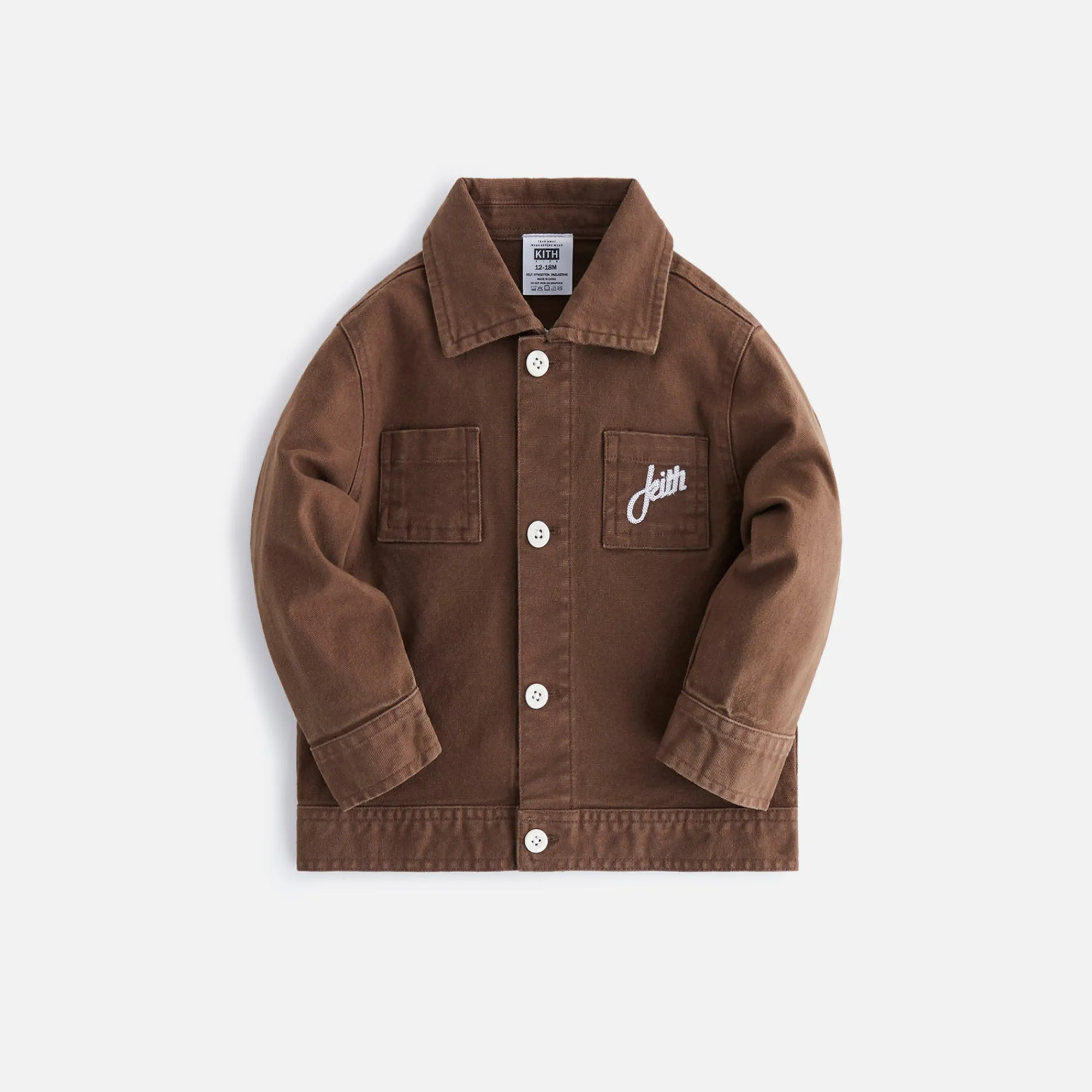 Cheap Kith Baby Kith Kids Baby Twill Workman Shirt Coffee