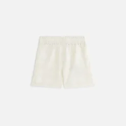 New Kith Kids Broderie Logo Camp Short Sandrift