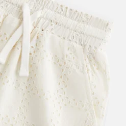New Kith Kids Broderie Logo Camp Short Sandrift