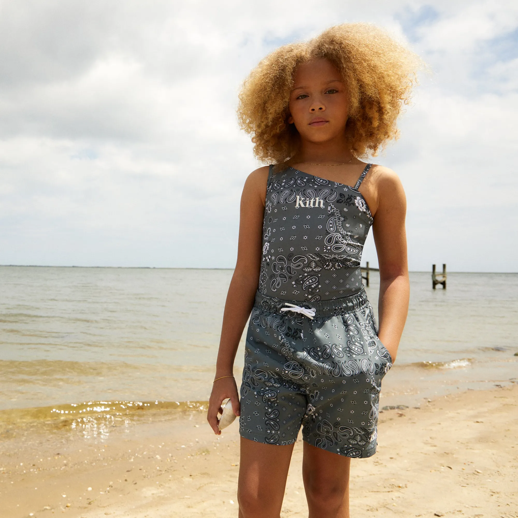 Shop Kith Kids Kai Swim Trunk Court