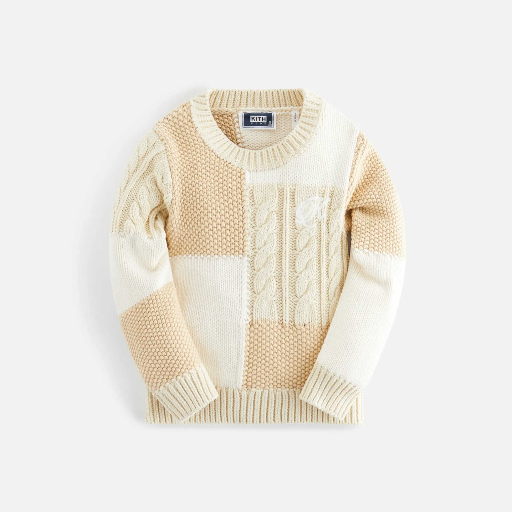 Online Kith Kids Patchwork Knit Crewneck Durum
