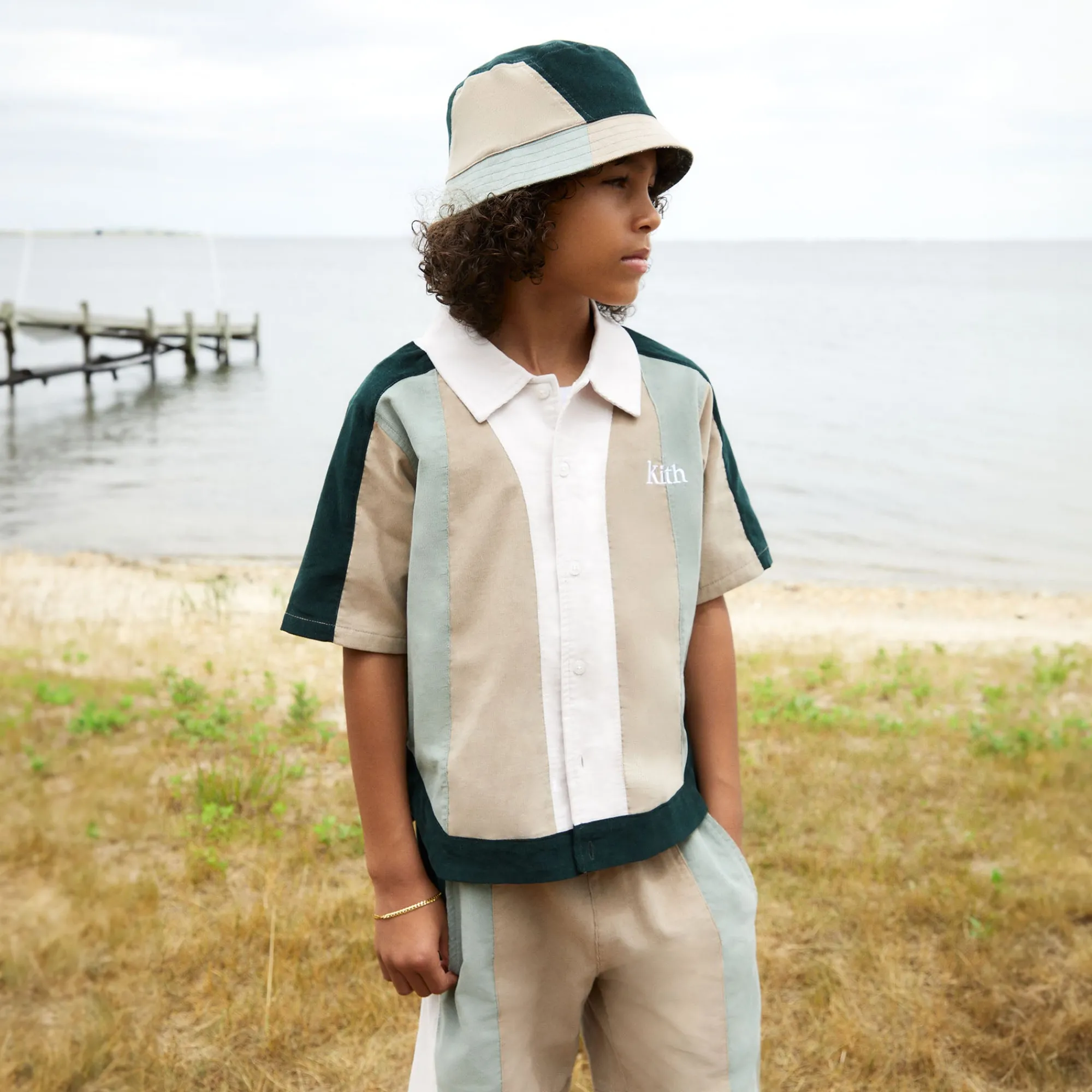 New Kith Kids Woodpoint Reversible Bucket Hat Court