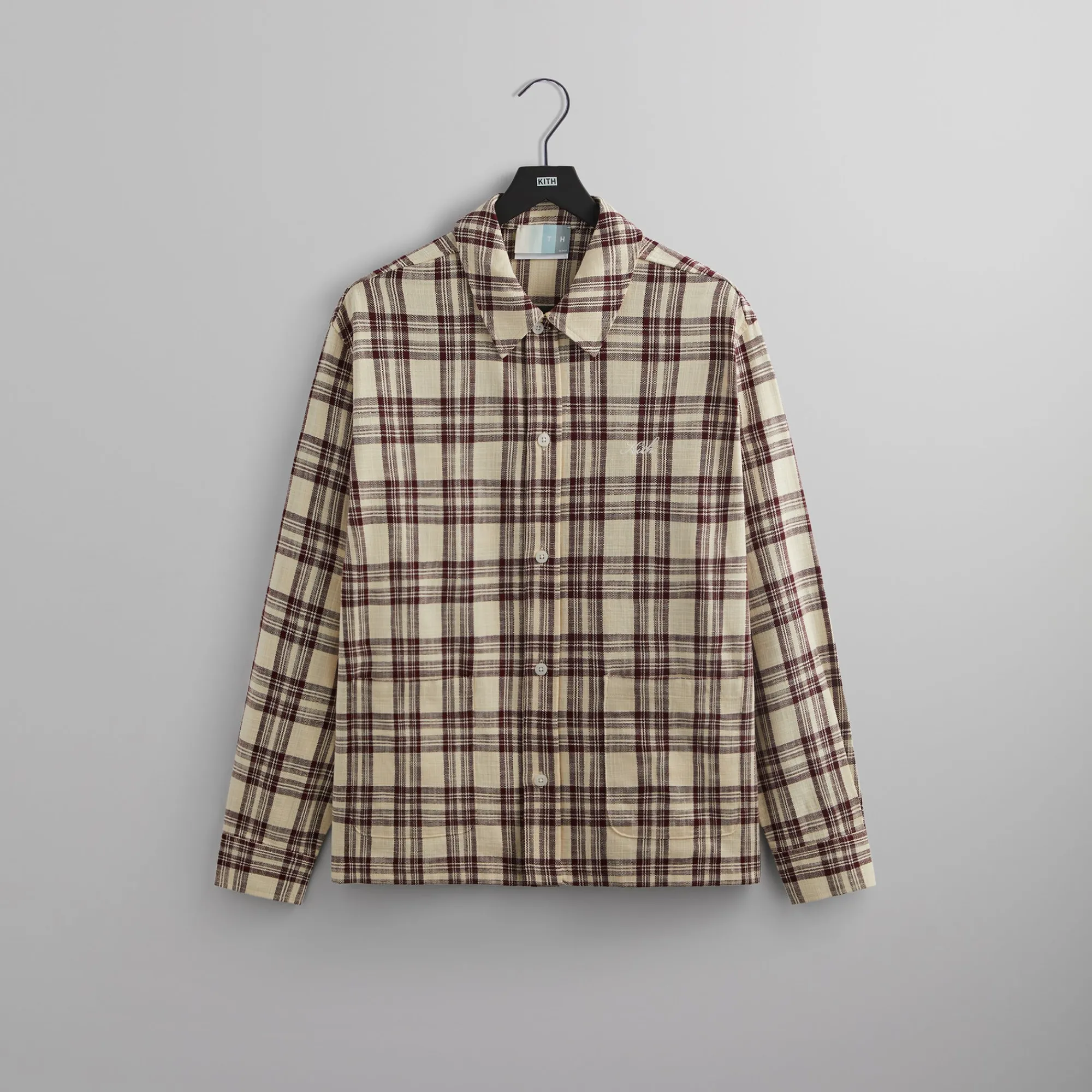 Cheap Kith L/S Boxy Collared Overshirt Magma