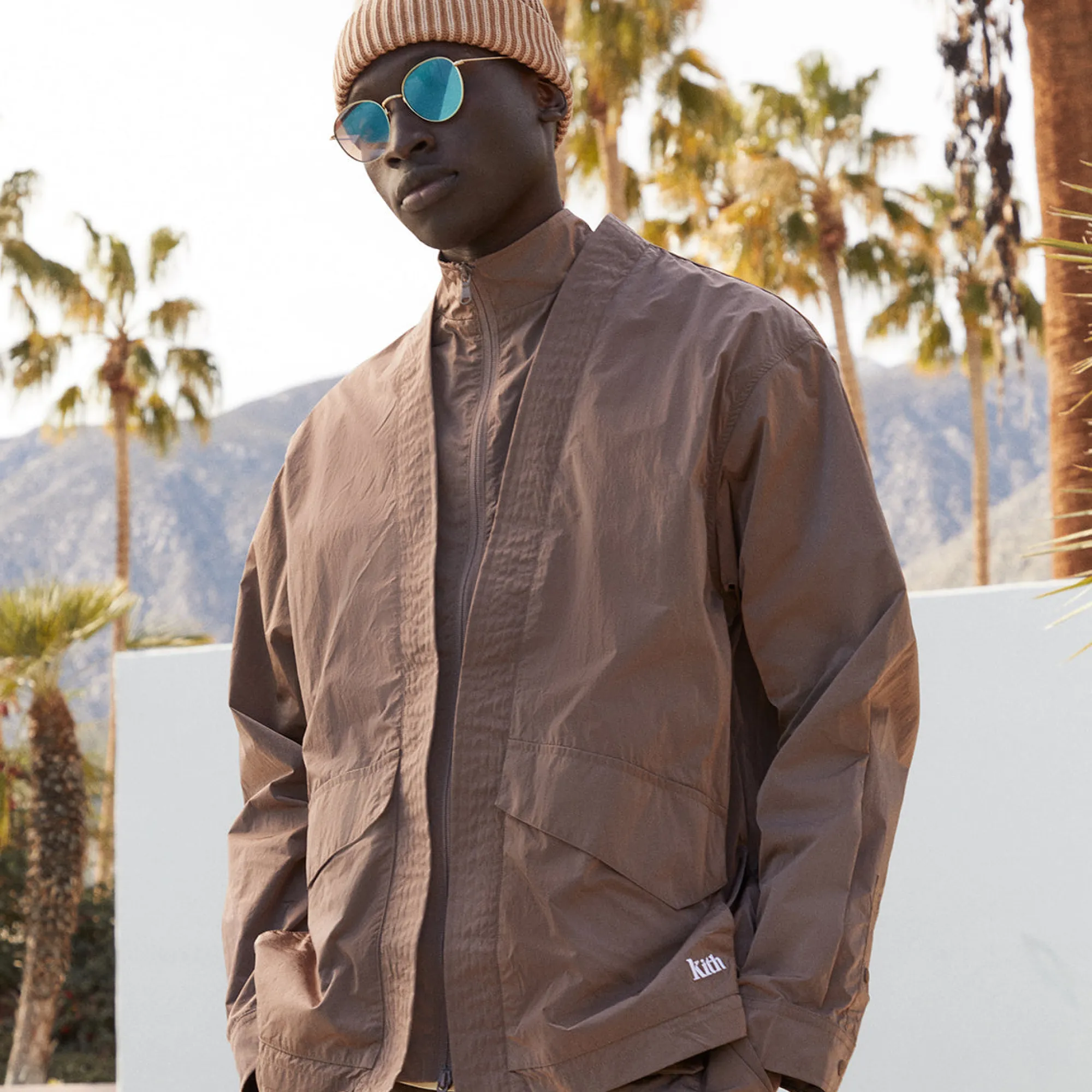 Online Kith Nylon Fulton Kimono Track Jacket Dusty Mauve