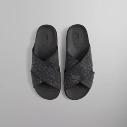 Fashion Kith Paisley Crossover Slide Black