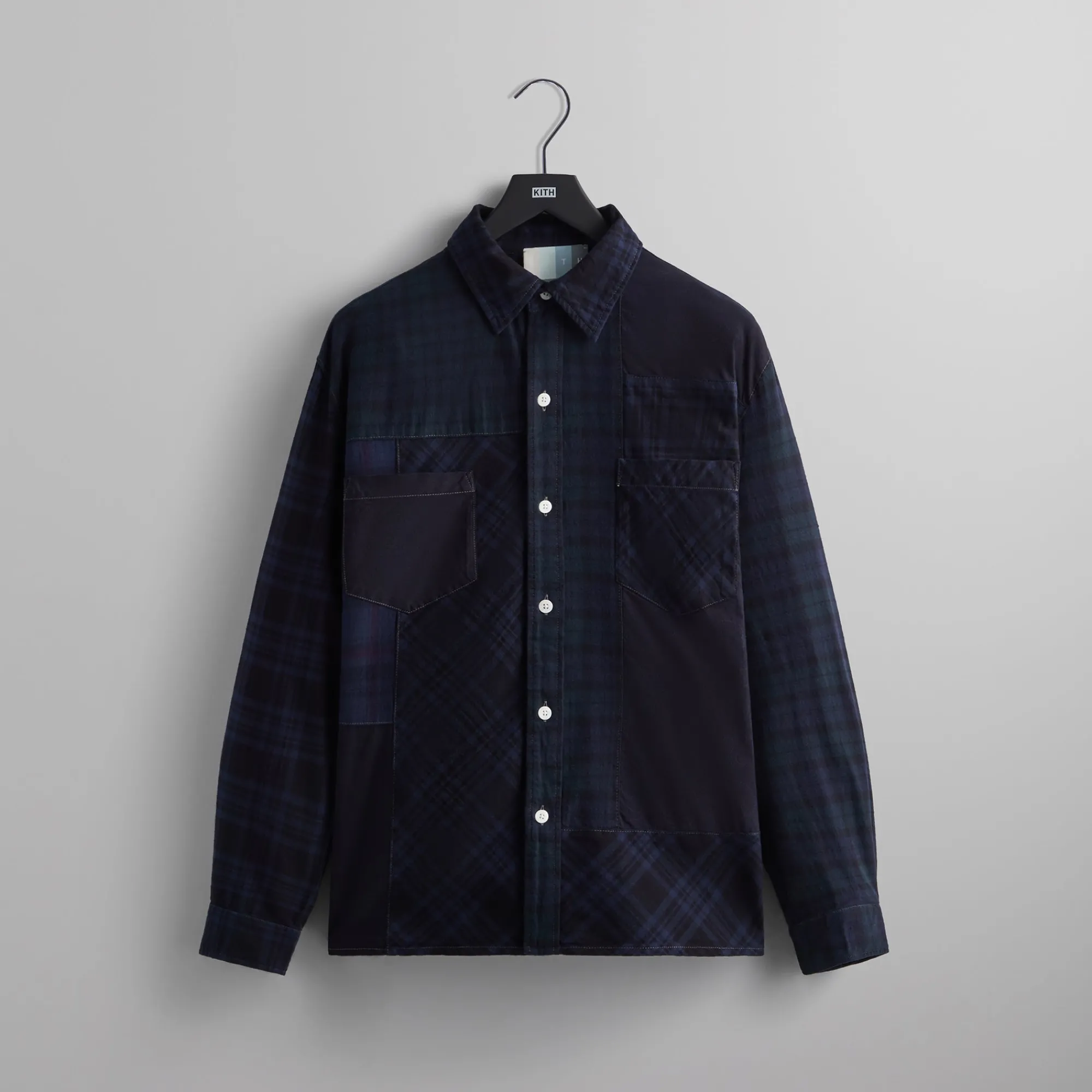 Sale Kith Patchwork Berkeley Buttondown Shirt Nocturnal