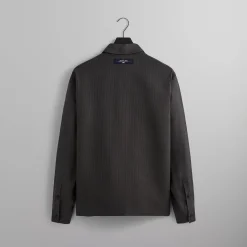 Hot Kith Pinstripe Linen L/S Boxy Overshirt Kindling