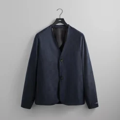 Best Kith Shadow Check Collarless Jacket Nocturnal