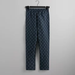 Sale Kith Silk Geometric Stitch Barrow Pant Nocturnal