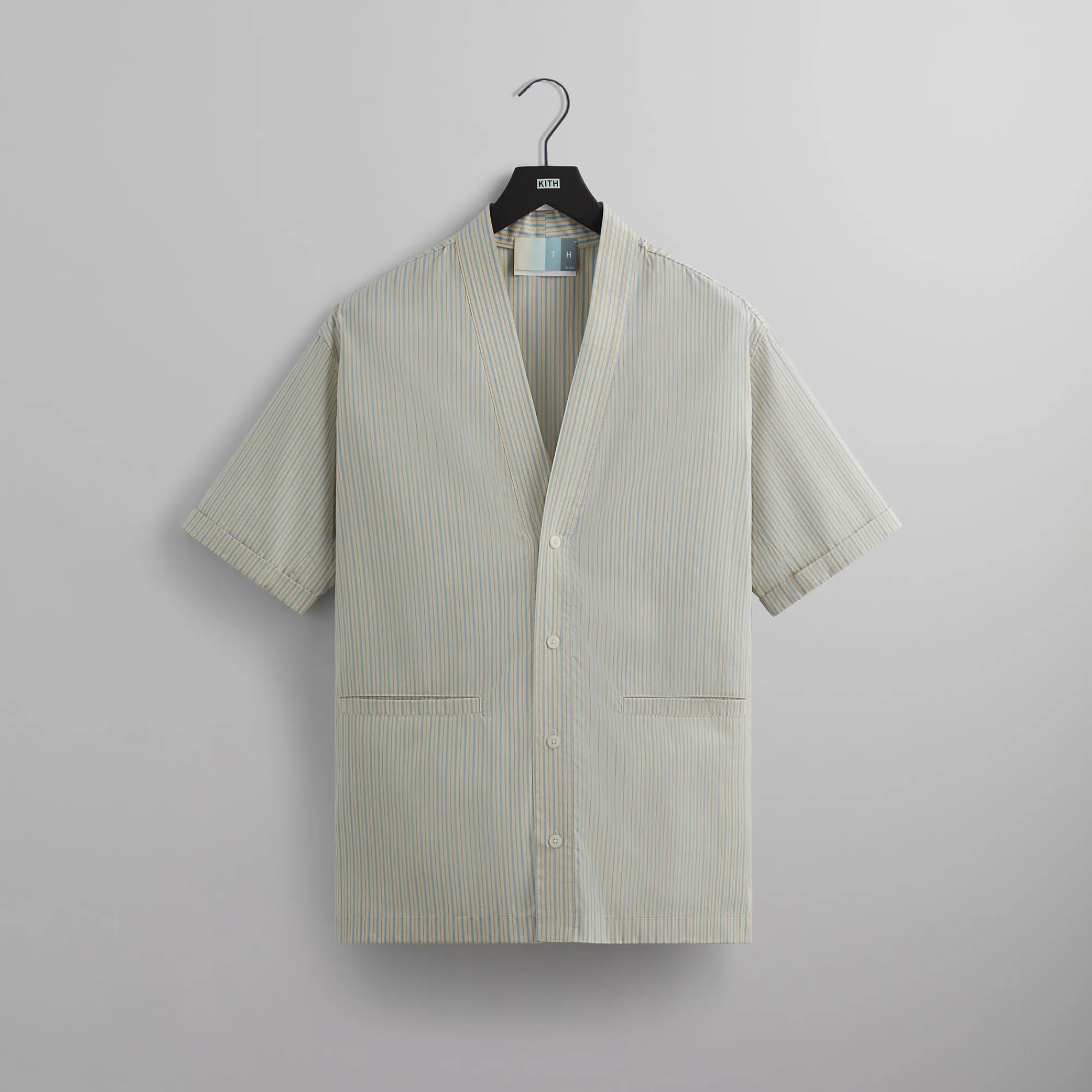 Fashion Kith Striped Poplin Gi Shirt Pebble