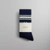 Best Kith Striped Script Laurel Logo Sock Nocturnal