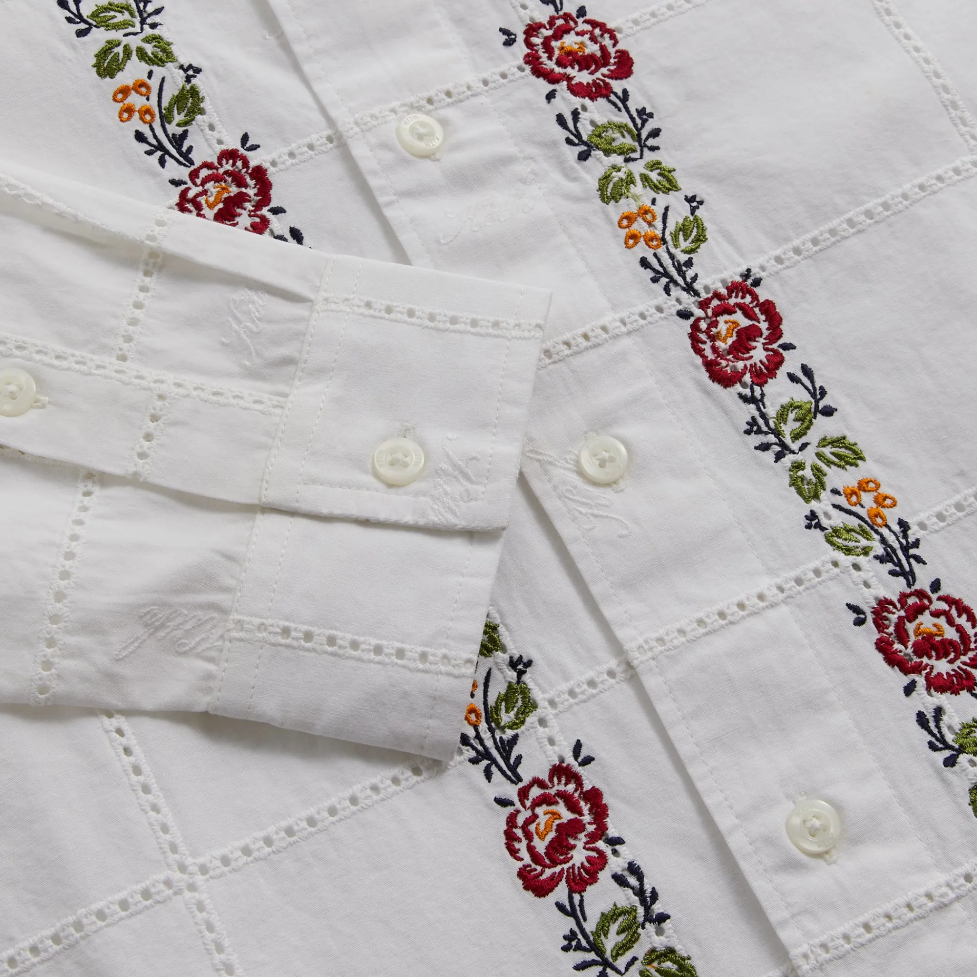 Fashion Kith Windowpane Eyelet Ainslie Buttondown White