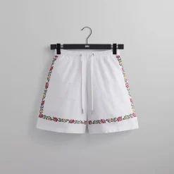 Sale Kith Windowpane Eyelet Belmont Short White
