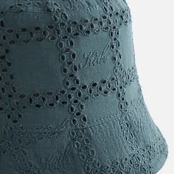 New Kith Women Broderie Logo Bucket Hat Serpentine