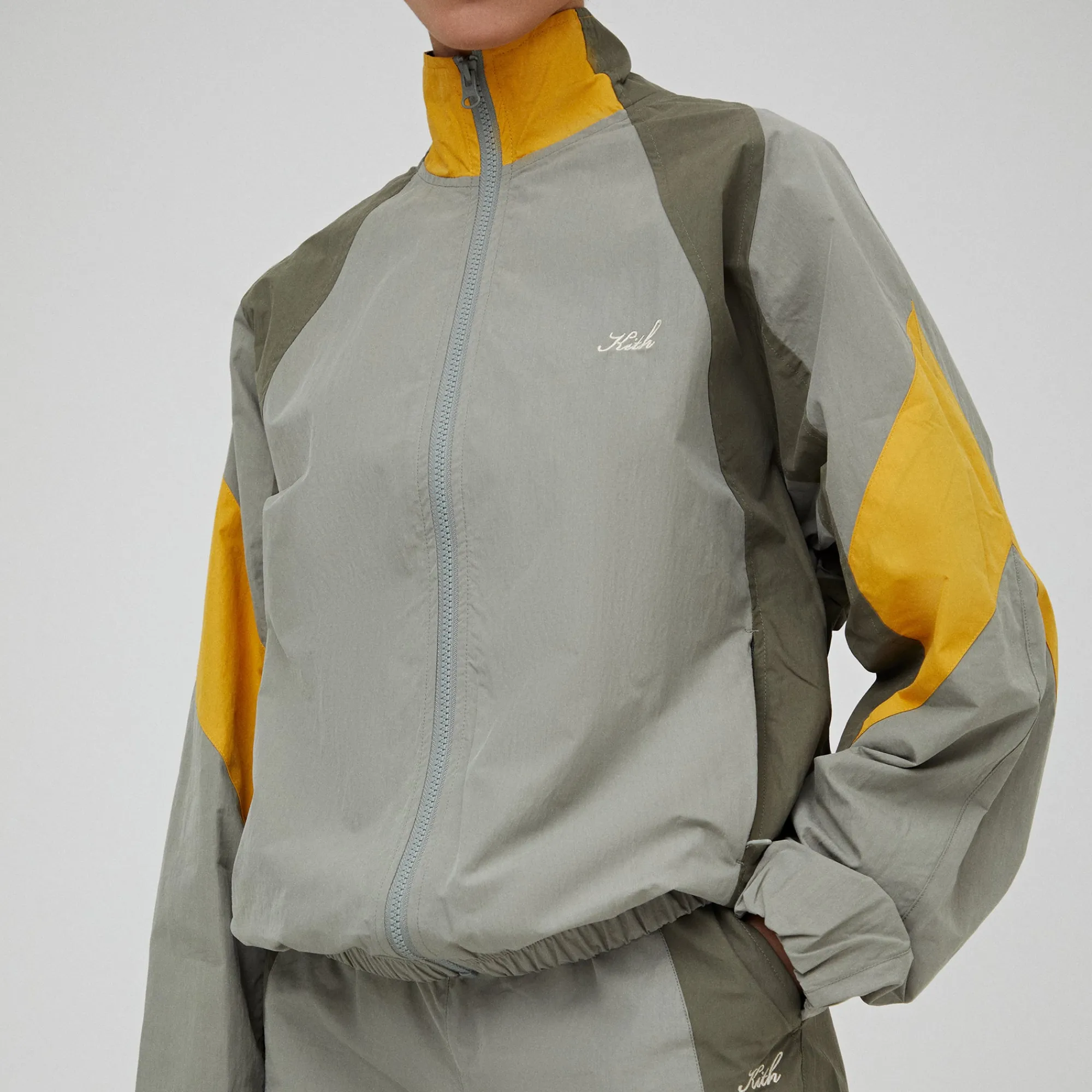 Shop Kith Women Carter Color-Blocked Wind Jacket Plaster